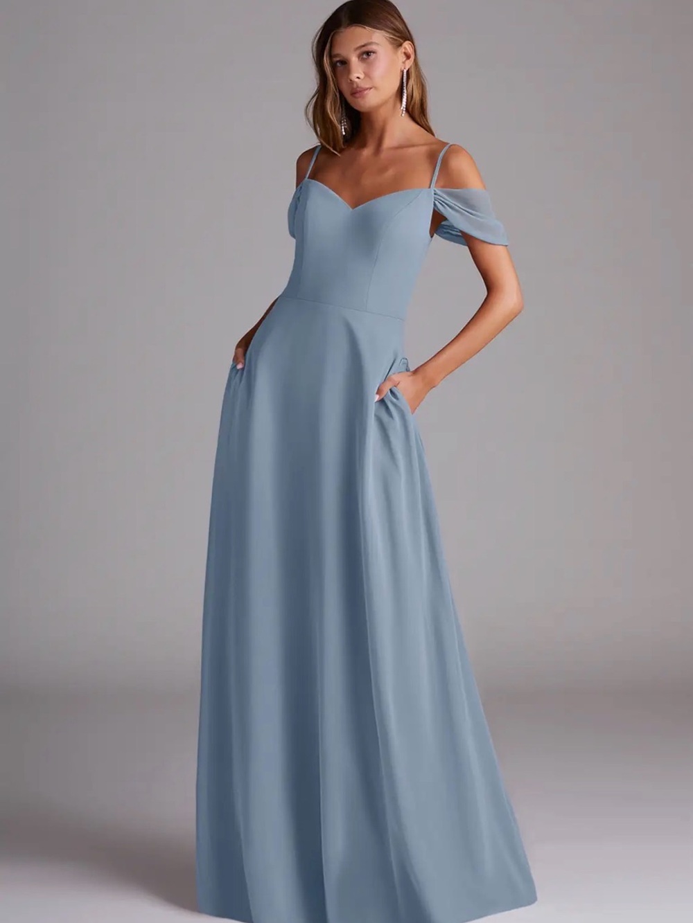 Azazie Marley Dusty Blue Bridesmaid Dress